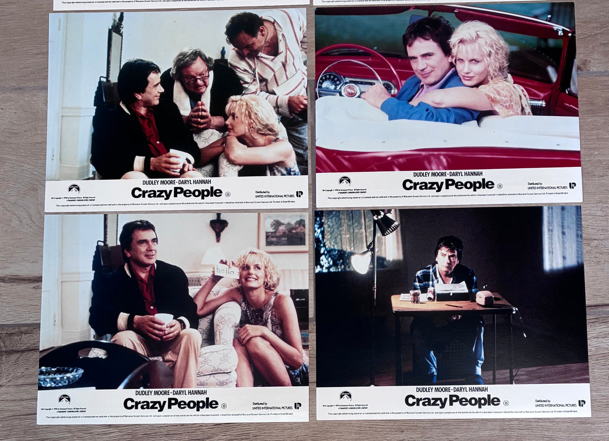 CRAZY PEOPLE (1990) Original Lobby Cards x 8 with Dudley Moore and Daryl Hannah