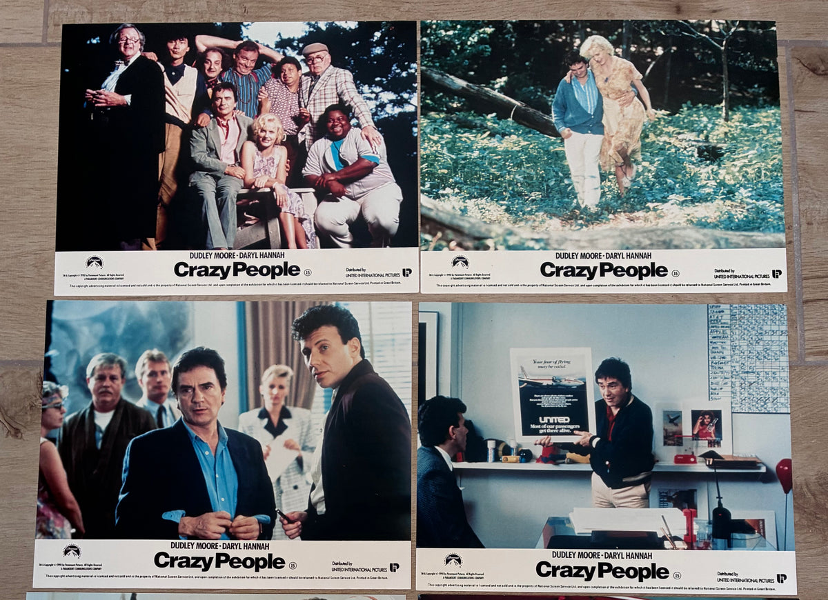 CRAZY PEOPLE (1990) Original Lobby Cards x 8 with Dudley Moore and Daryl Hannah