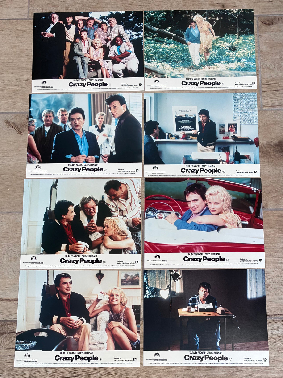 CRAZY PEOPLE (1990) Original Lobby Cards x 8 with Dudley Moore and Daryl Hannah