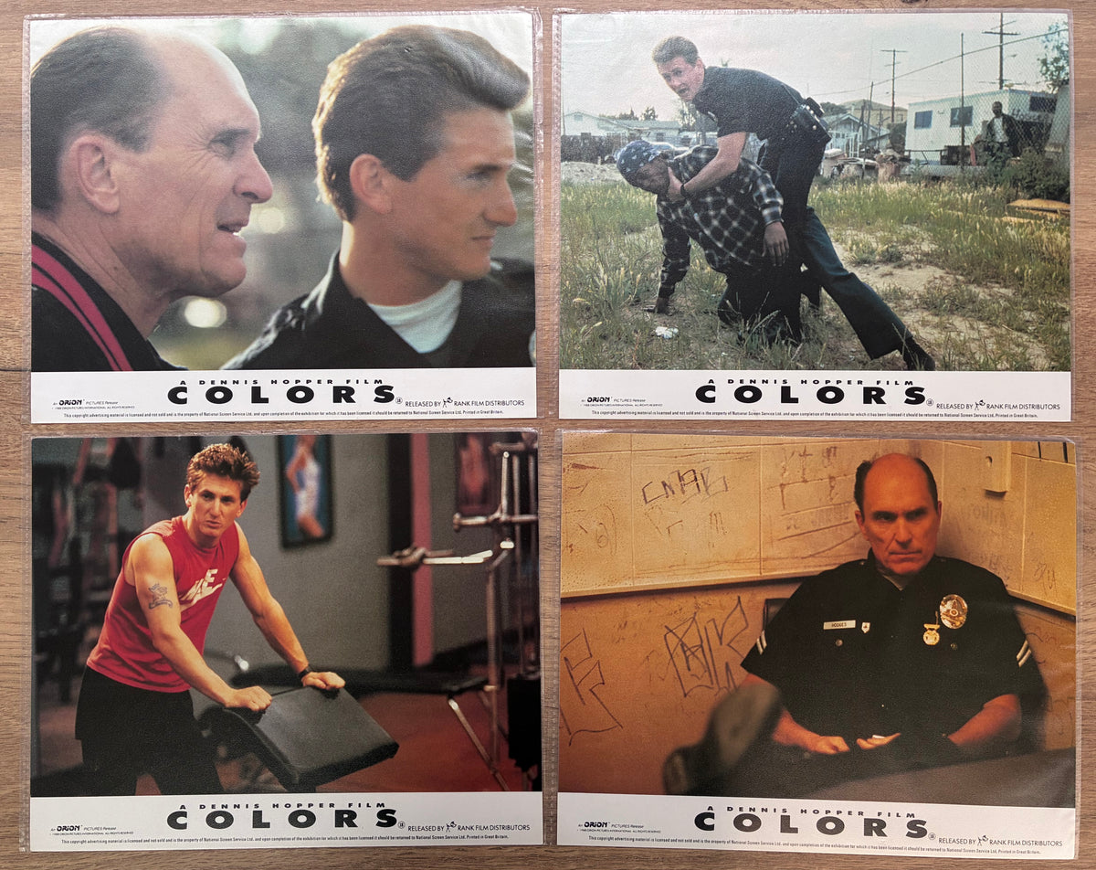 COLORS (1988) Original Lobby Cards x 4 with Sean Penn and Robert Duvall