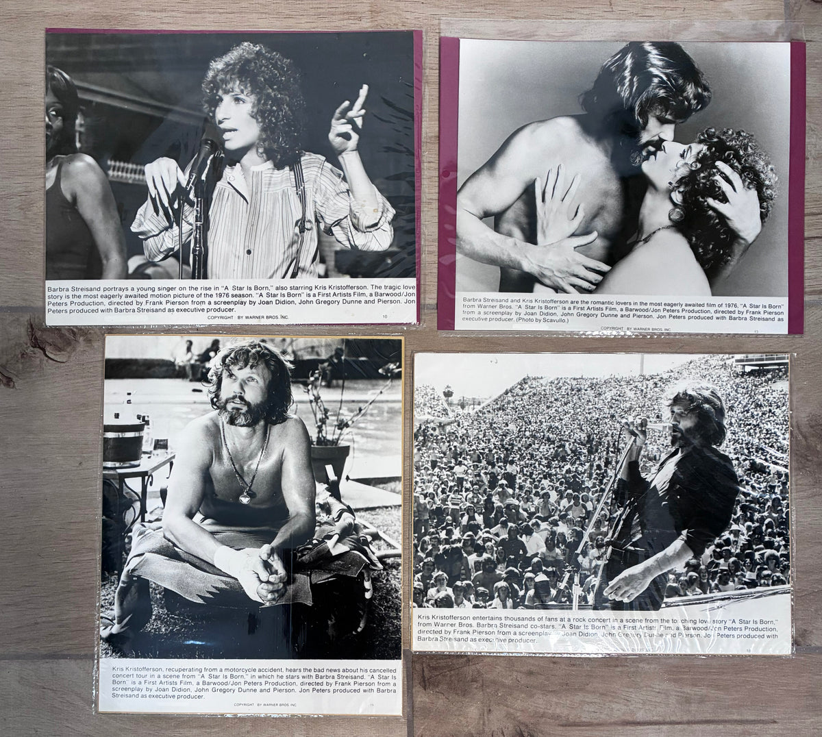 A Star is Born 1976 Original Black & White Stills x 4 with Barbra Streisand