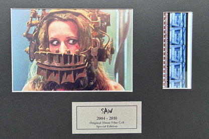 Hand crafted display inc original 35mm film cells for a Saw 2004 - 2010 fan v2