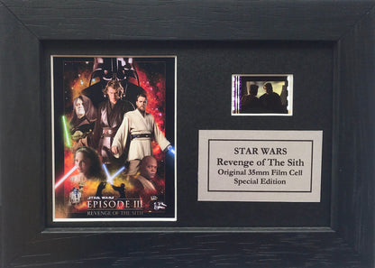 STAR WARS Ep III Original 35mm Film Cells set in Quality Wood Frame + COA v1