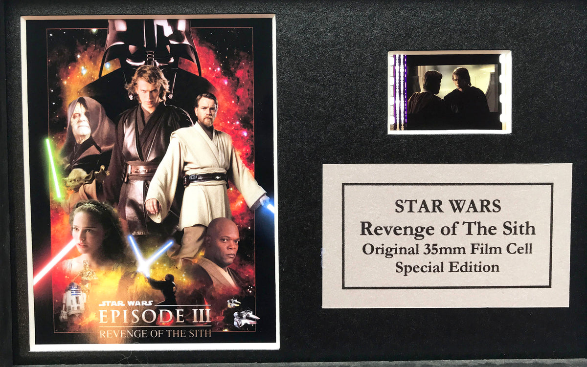 STAR WARS Ep III Original 35mm Film Cells set in Quality Wood Frame + COA v1