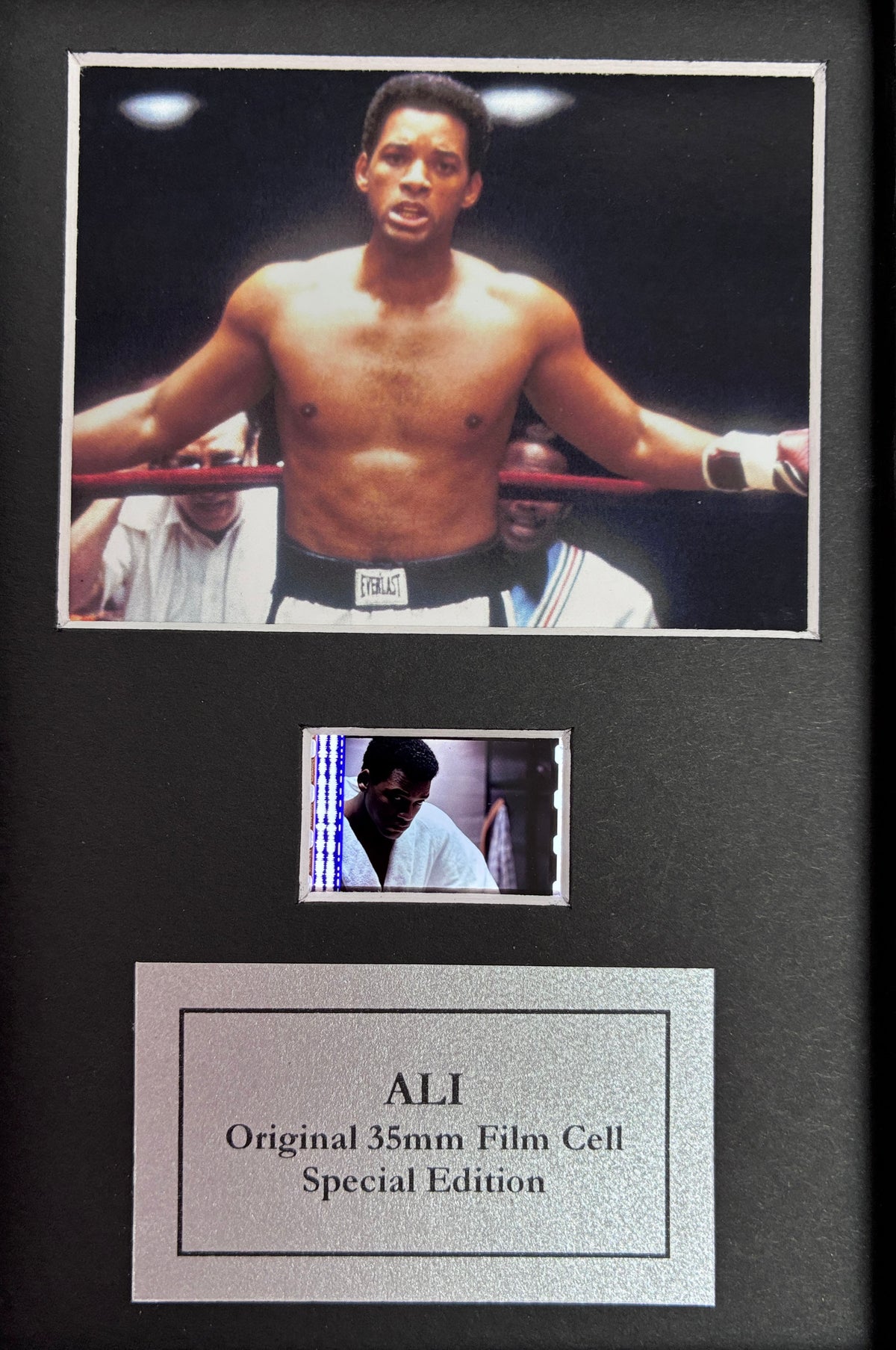 Hand Crafted Display of Original Mini 35mm Film Cell for ALI (WILL SMITH) fans