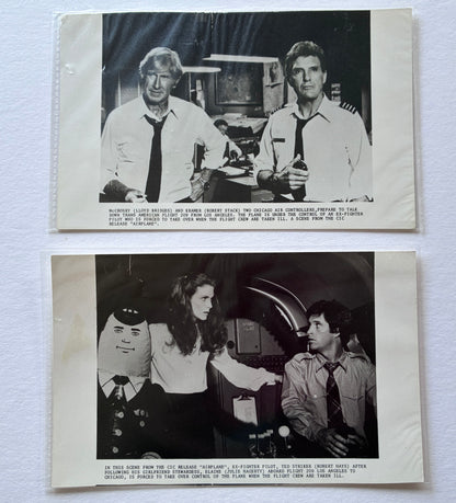 Original Black & White Stills for AIRPLANE of 1980 x 2 still in Polythene covers