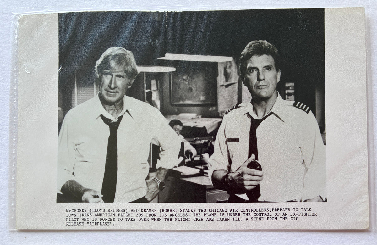 Original Black & White Stills for AIRPLANE of 1980 x 2 still in Polythene covers