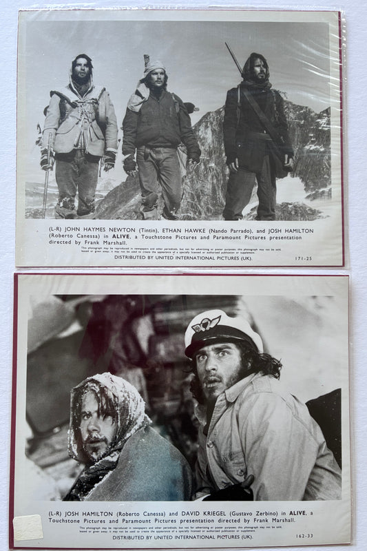 Original Black & White Stills for ALIVE of 1993 x 2 still in Polythene covers