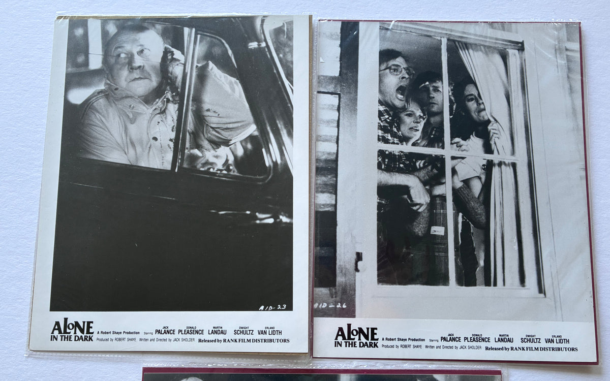Original Black & White Stills for ALONE IN THE DARK of 1982 x 3 with Jack Palance