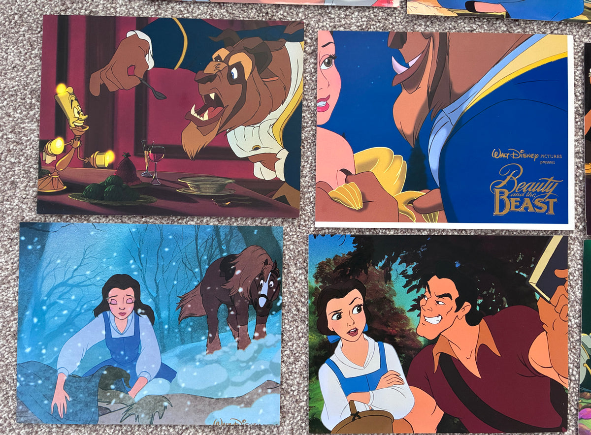 BEAUTY & The BEAST Original Lobby Cards x 8. Perfect condition (no pin holes/marks)