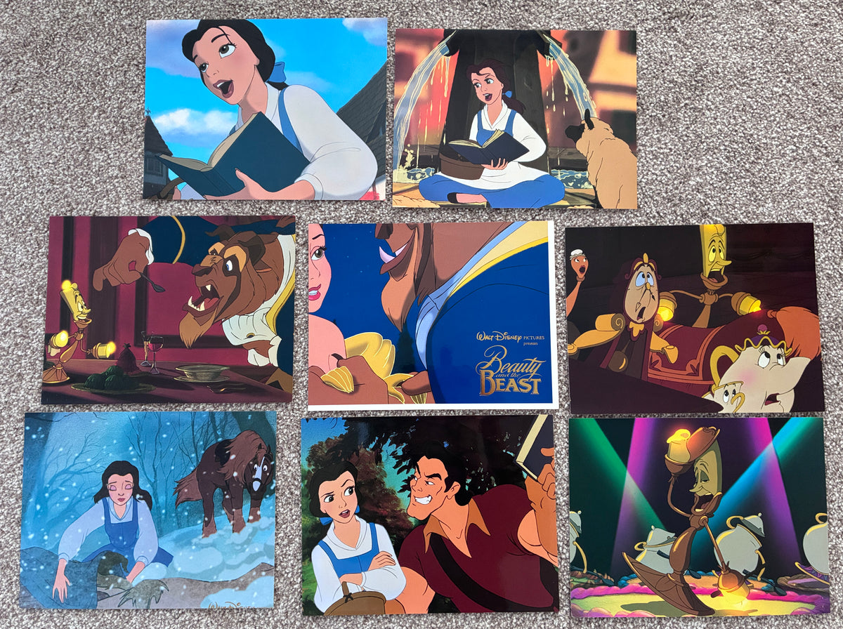 BEAUTY & The BEAST Original Lobby Cards x 8. Perfect condition (no pin holes/marks)