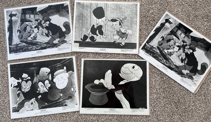 PINOCCHIO Original Rare Black & White Stills x 4 + 1 from the 1940 film in g/c