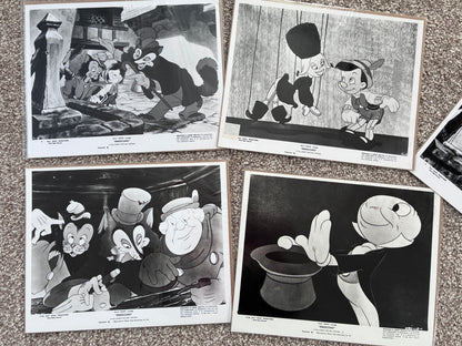 PINOCCHIO Original Rare Black & White Stills x 4 + 1 from the 1940 film in g/c