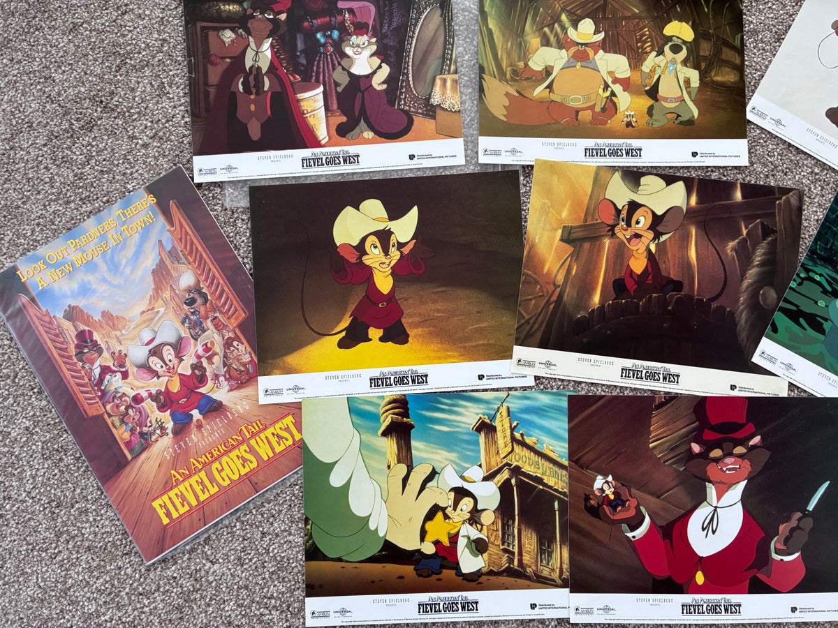 An American Tail: Fievel Goes West Original Lobby Cards x 8 plus a Press pack