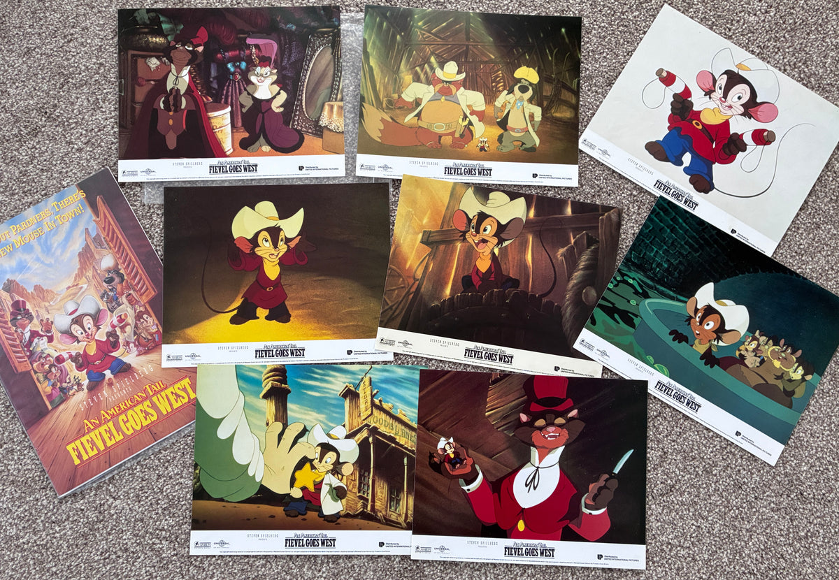 An American Tail: Fievel Goes West Original Lobby Cards x 8 plus a Press pack
