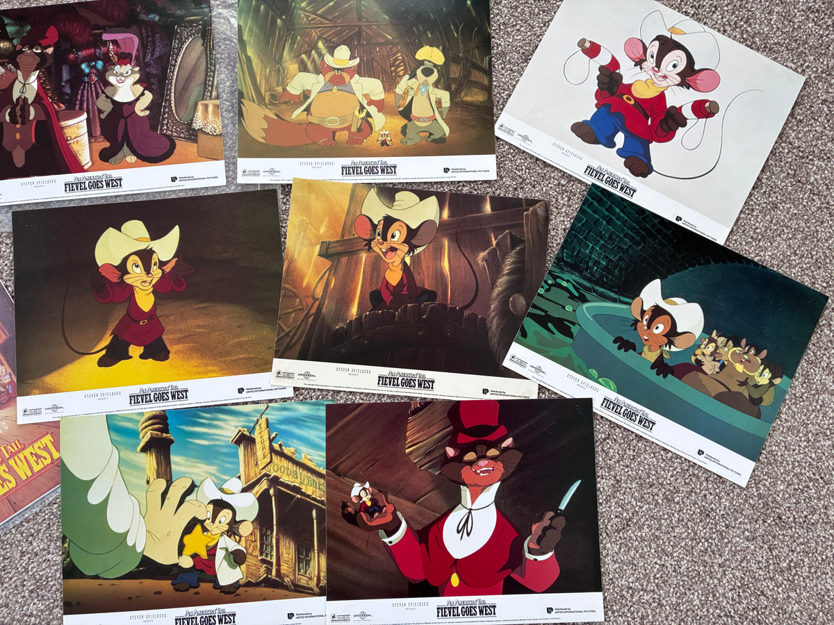 An American Tail: Fievel Goes West Original Lobby Cards x 8 plus a Press pack