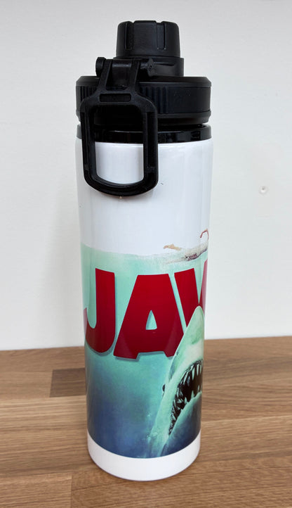 JAWS style 850ml sports water bottle with screw top smart lid
