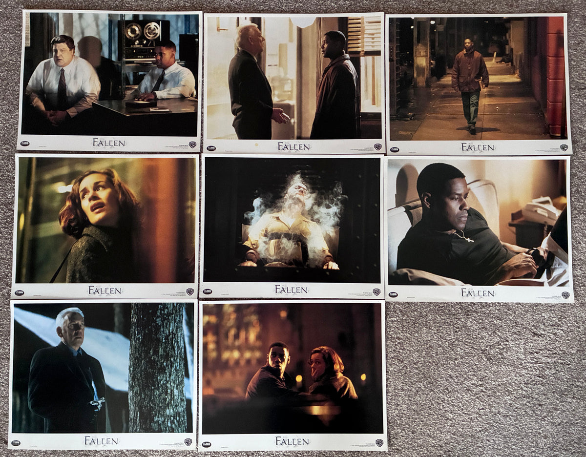 FALLEN (1998) Original 14"x 11" Lobby Cards x 8 Denzel Washington & John Goodman