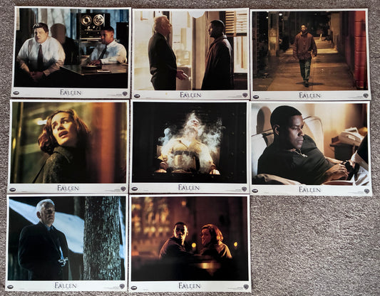 FALLEN (1998) Original 14"x 11" Lobby Cards x 8 Denzel Washington & John Goodman
