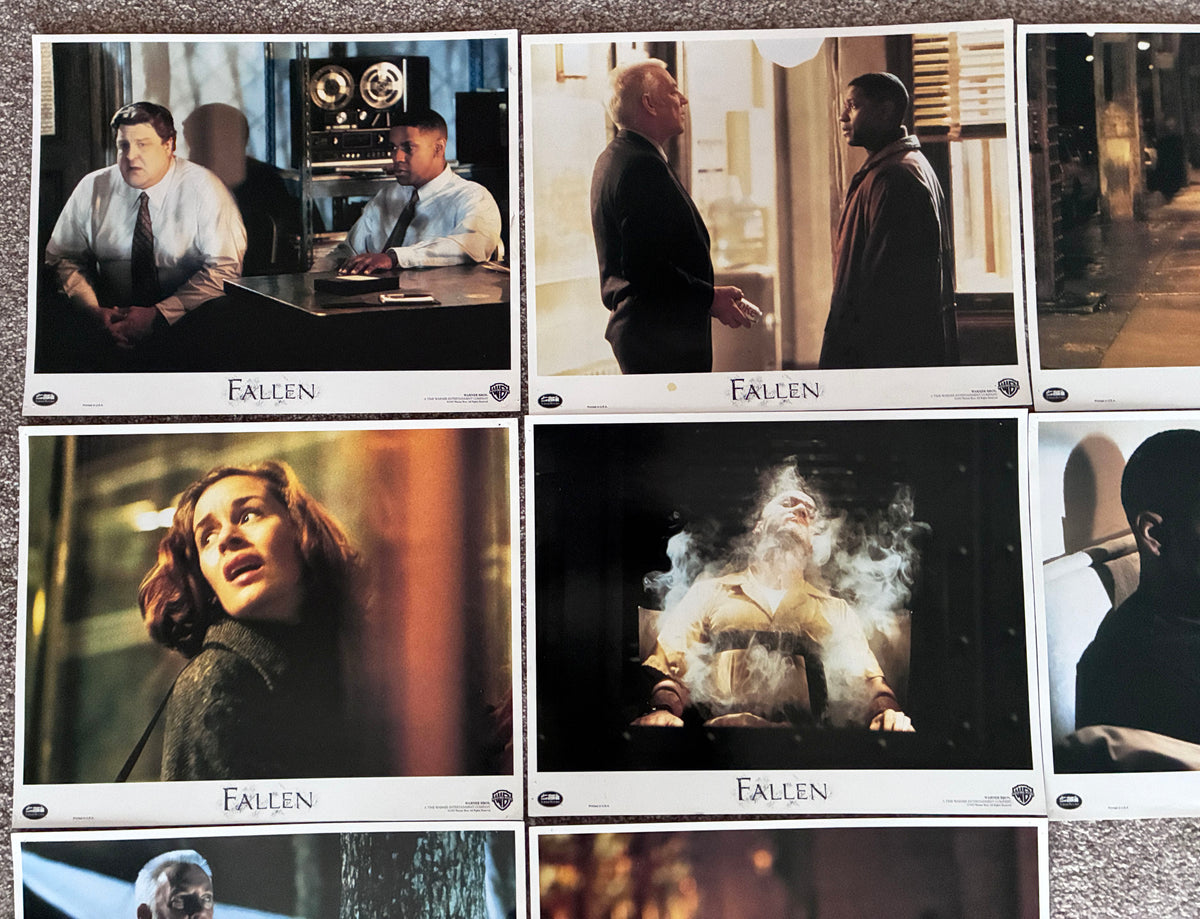 FALLEN (1998) Original 14"x 11" Lobby Cards x 8 Denzel Washington & John Goodman