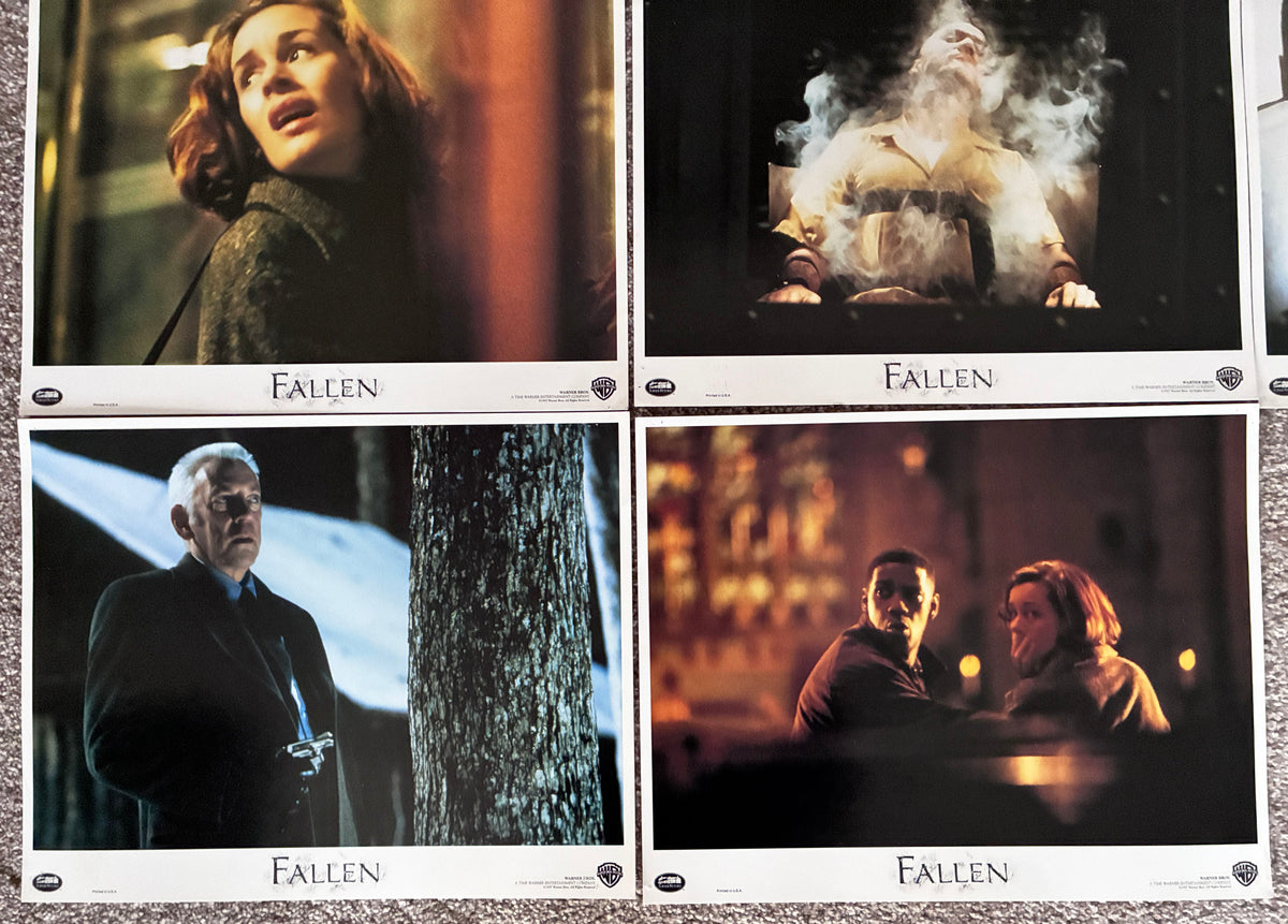 FALLEN (1998) Original 14"x 11" Lobby Cards x 8 Denzel Washington & John Goodman