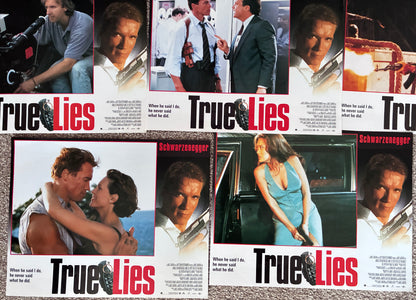 TRUE LIES (1994) Original 14"x 11" Lobby Cards x 8 - Arnie Schwarzegger
