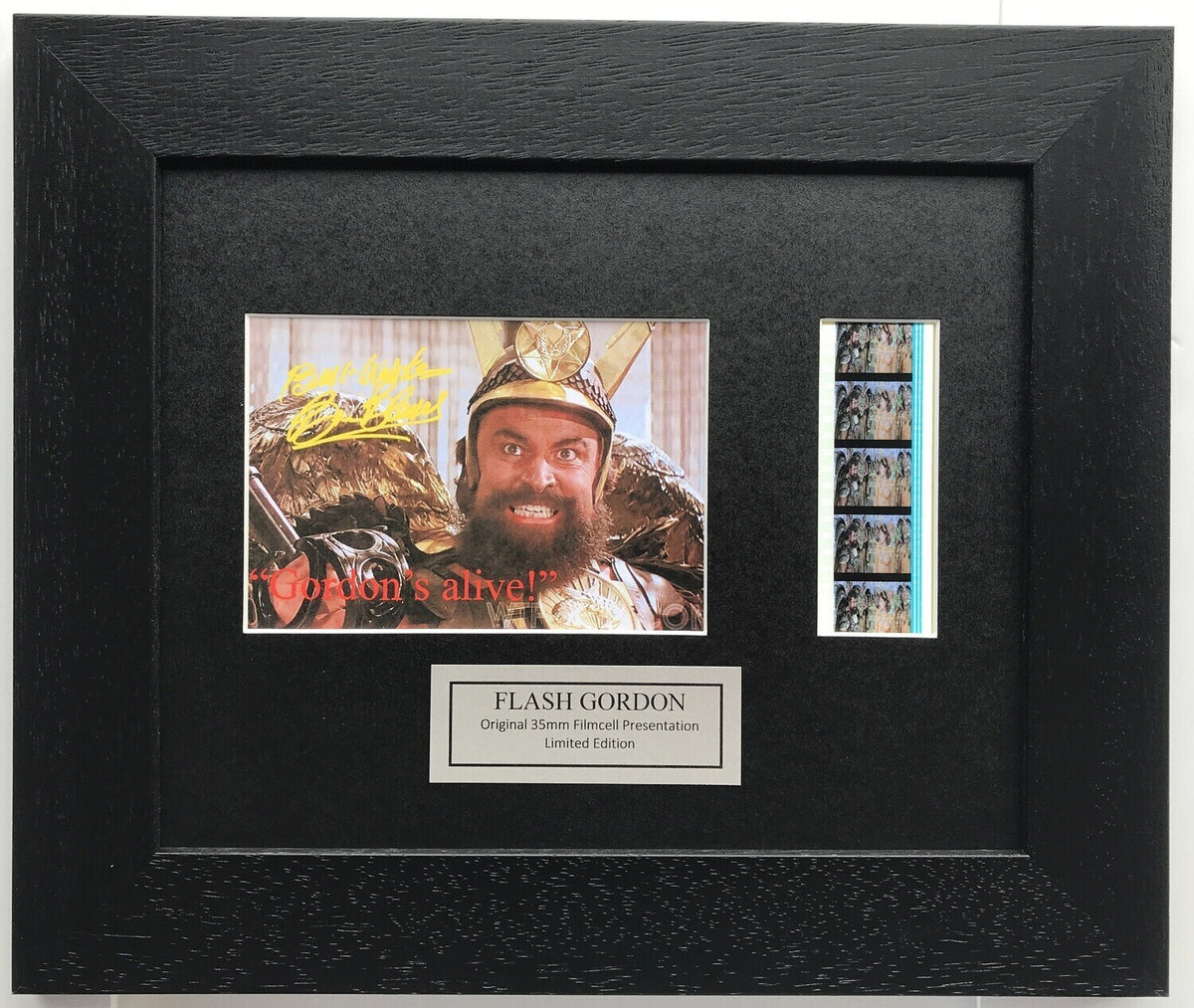 Handmade display featuring original 35mm film cells for a FLASH GORDON fan vSR