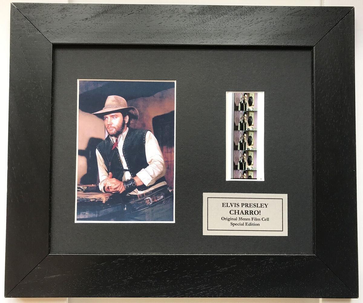 Hand crafted display featuring original 35mm filmcells for ELVIS PRESLEY fans vC