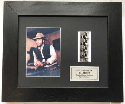 Hand crafted display featuring original 35mm filmcells for ELVIS PRESLEY fans vC