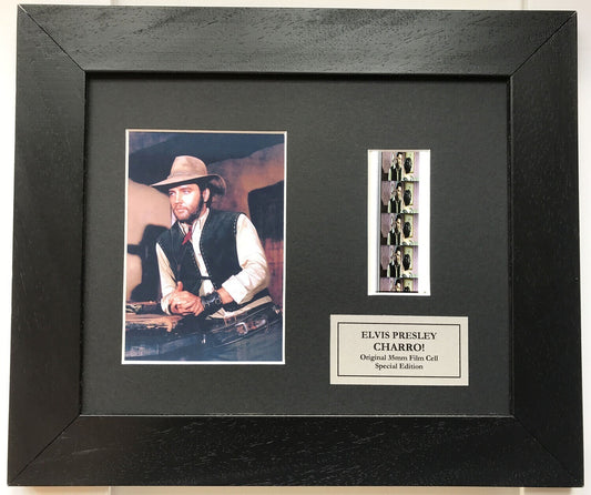 Hand crafted display featuring original 35mm filmcells for ELVIS PRESLEY fans vC