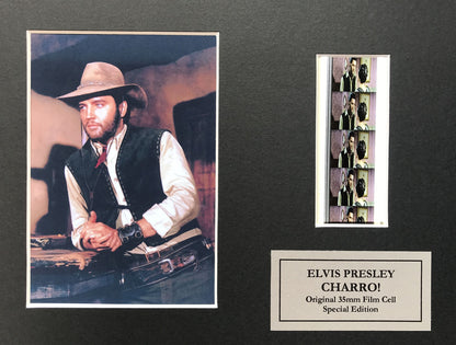 Hand crafted display featuring original 35mm filmcells for ELVIS PRESLEY fans vC