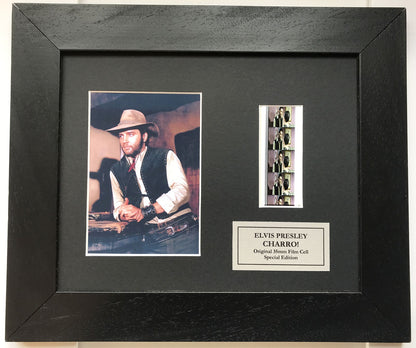 Hand crafted display featuring original 35mm filmcells for ELVIS PRESLEY fans vC