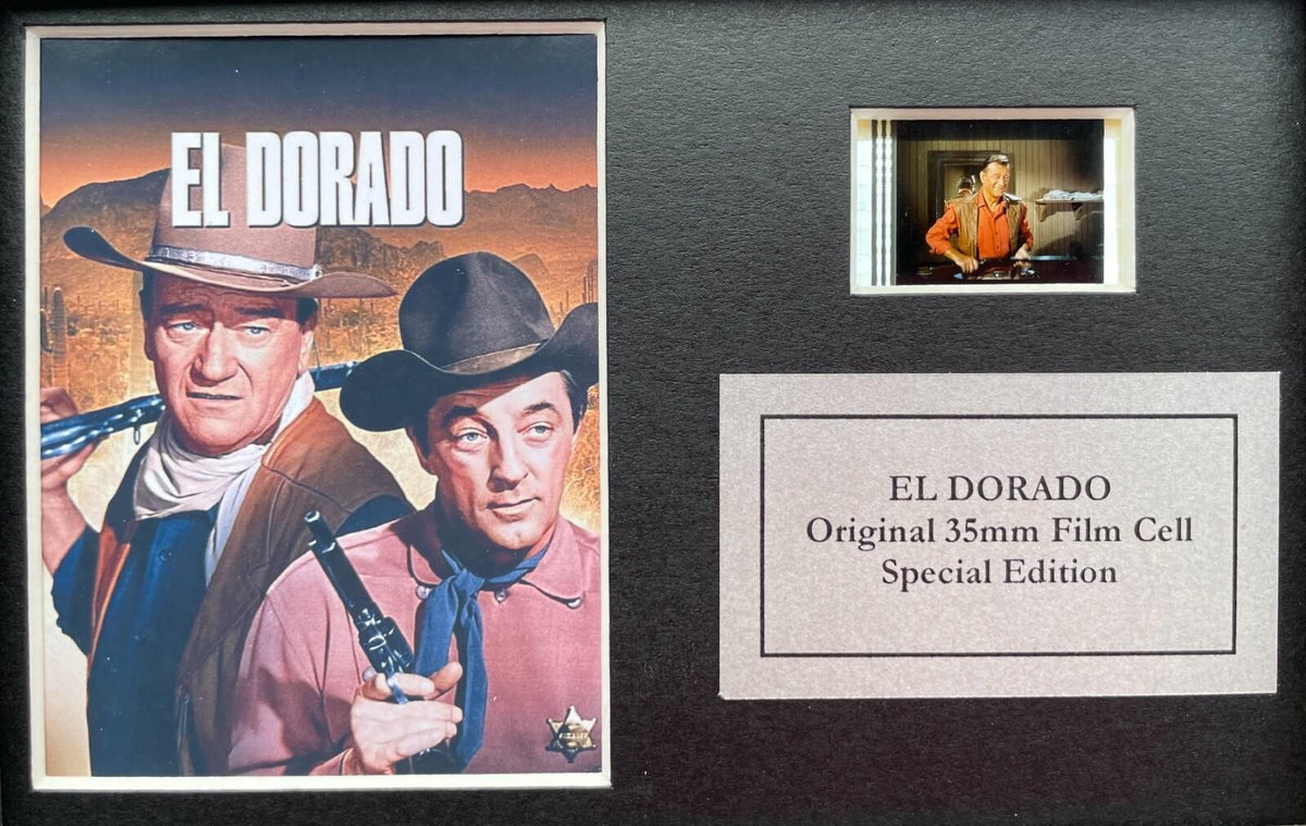 Handmade display featuring original Mini filmcell for El Dorado JOHN WAYNE fans