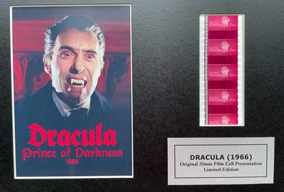 Handmade display featuring original RARE 35mm film cells for DRACULA 1966 fans