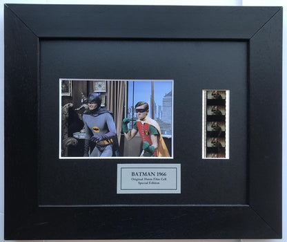 Handmade display featuring original 35mm film cells for a BATMAN 1966 fan + COA