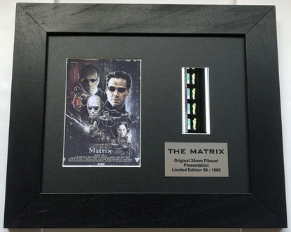 Handmade display featuring original 35mm film cells for THE MATRIX fans + COA v3
