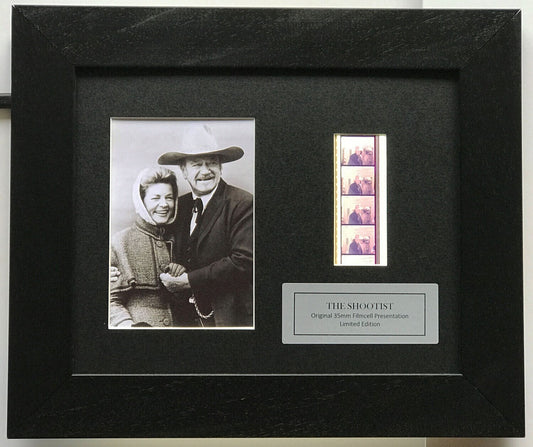 Handmade display featuring original film cells for The Shootist JOHN WAYNE fans
