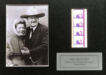 Handmade display featuring original film cells for The Shootist JOHN WAYNE fans