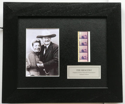 Handmade display featuring original film cells for The Shootist JOHN WAYNE fans