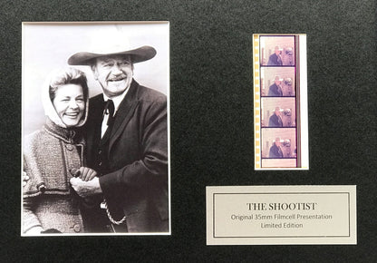 Handmade display featuring original film cells for The Shootist JOHN WAYNE fans