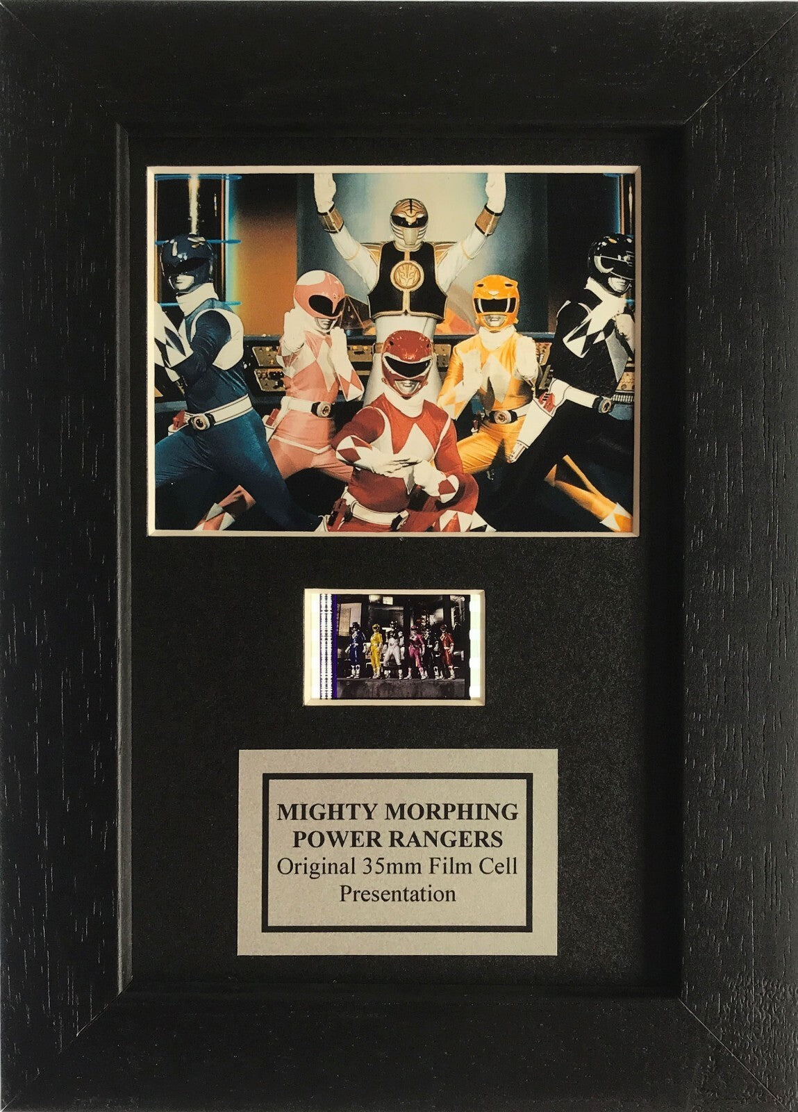 Hand crafted display featuring original film cells for Power Rangers fans + COA