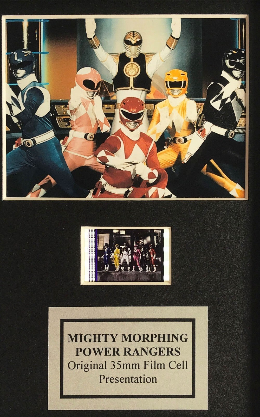 Hand crafted display featuring original film cells for Power Rangers fans + COA