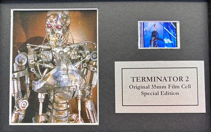 Hand crafted display featuring original Mini 35mm film cell for Terminator 2